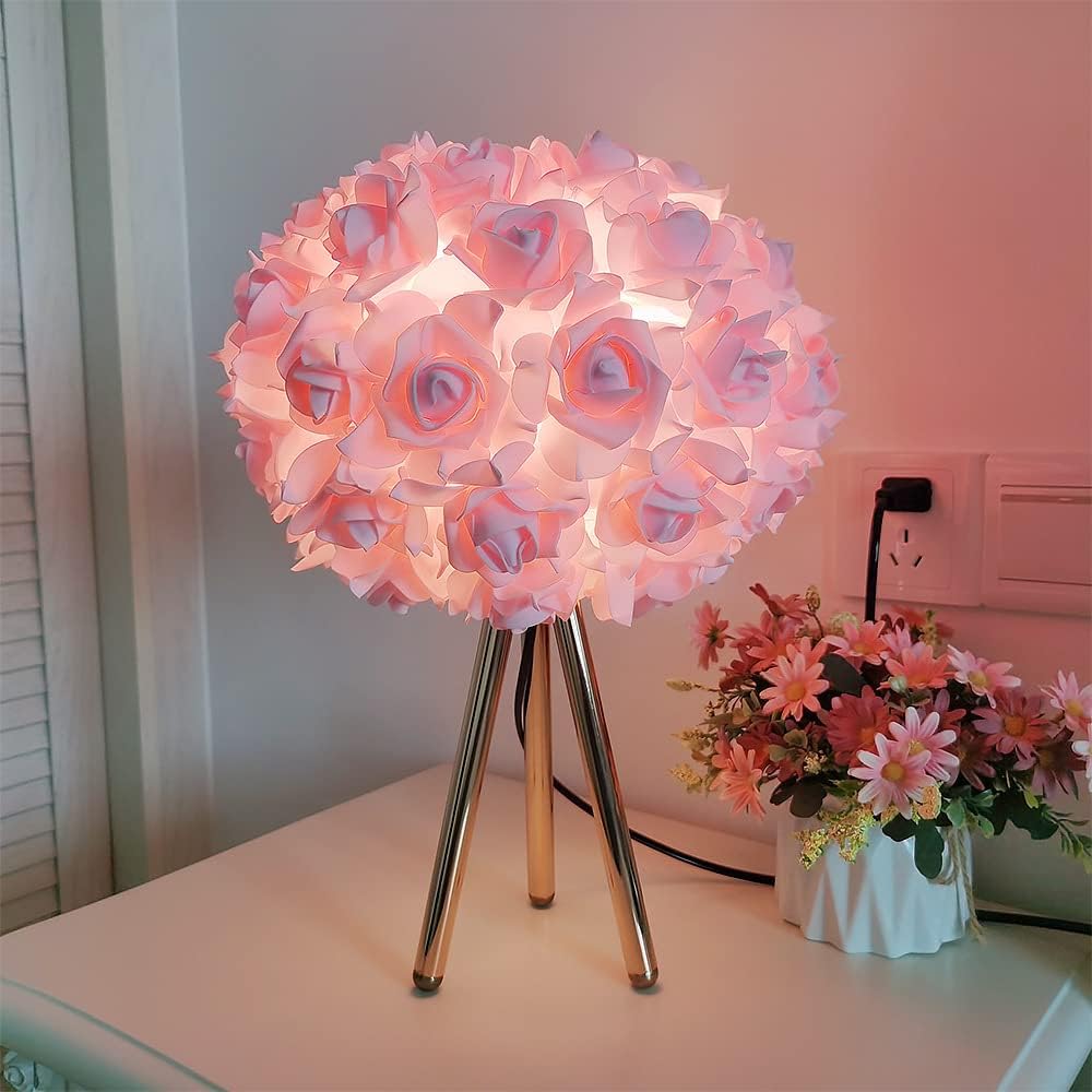 Pink Rose Flower Lamp