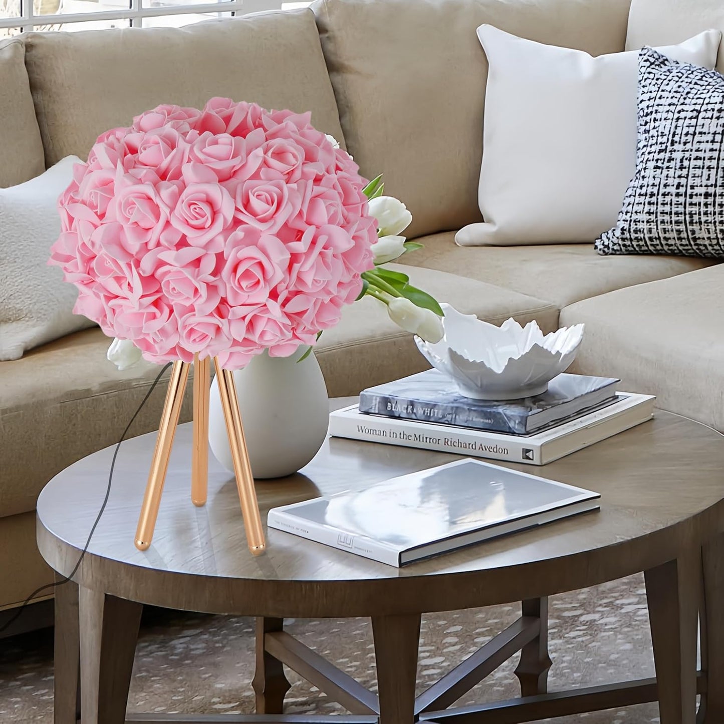 Pink Rose Flower Lamp